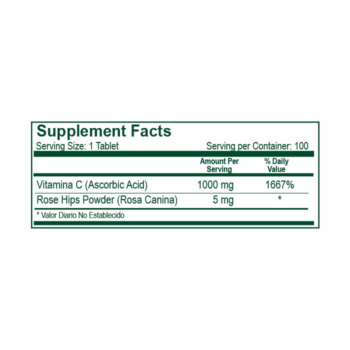 Vitamina C 1000 mg con Rose Hips 100 und – Naturlight