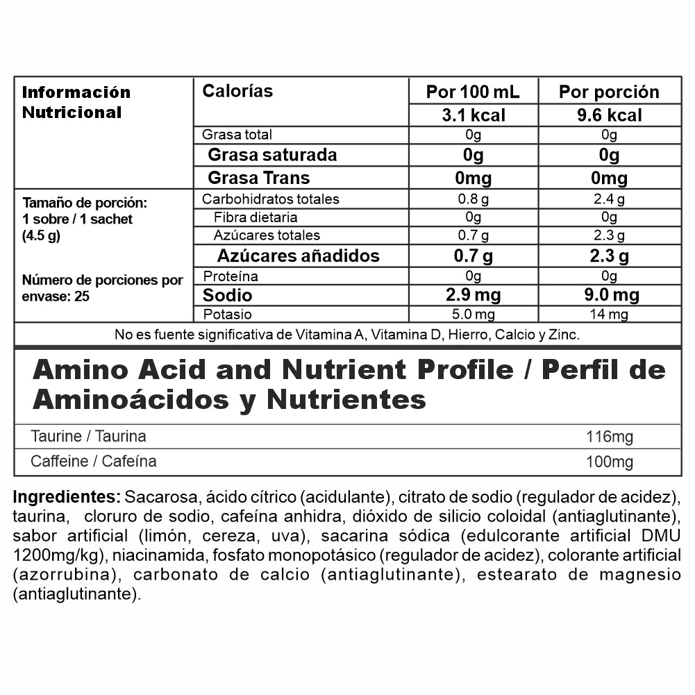 ENERGY X 25 SOBRES – NUTRAMERICAN