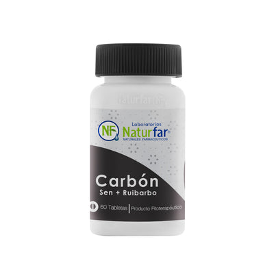 CARBÓN SEN + RUIBARBO 60 TABLETAS – NATURFAR