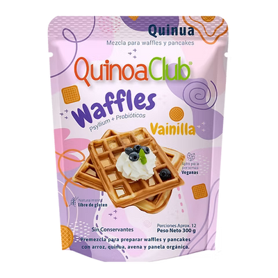 WAFLES CON PROBIOTICOS VAINILLA X 300 GR - QUINUACLUB