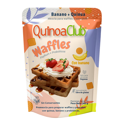 WAFLES CON PROBIOTICOS BANANO X 300 GR - QUINUACLUB