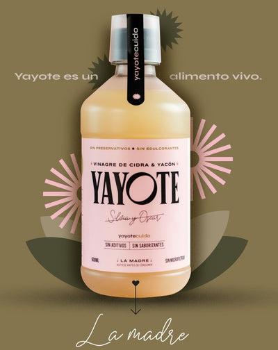 VINAGRE DE CIDRA Y YACÓN 500 ML – YAYOTE