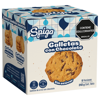 GALLETAS DE ARROZ CON CHOCOLATE - 6 UNDS X 240 GR - SPIGA FO