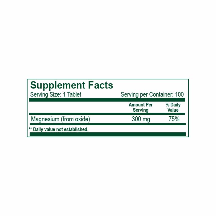 Magnesium Oxide 500 mg 100 Tabletas – Naturlight
