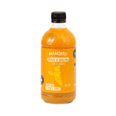 VINAGRE DE MANZANA CON CURCUMA, PIMIENTA NEGRA Y PENCA DE SABILA X 500 ML - MANZATO