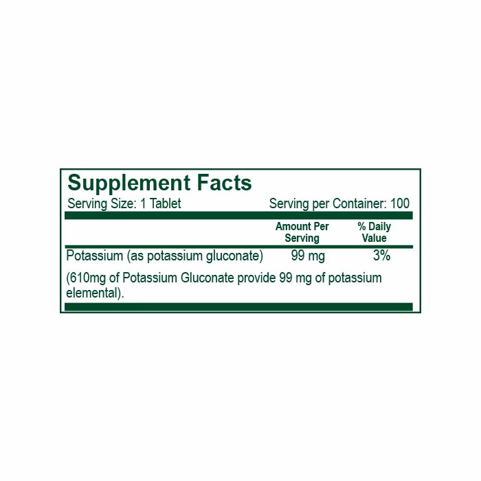 Potassium 99 mg 100 Tabletas – Naturlight