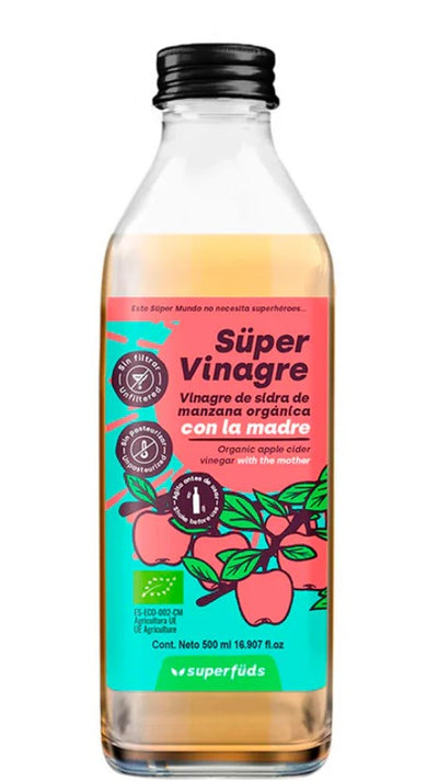 VINAGRE DE SIDRA DE MANZANA ORGÁNICA 500 ML – SUPERMUNDO