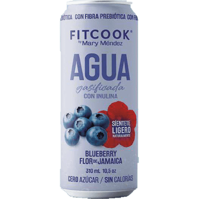 AGUA CON INULINA BLUEBERRY FLOR DE JAMAICA X 310 ML - FIT COOK