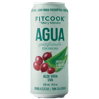 AGUA CON INULINA ALOE VERA UVA X 310 ML - FIT COOK