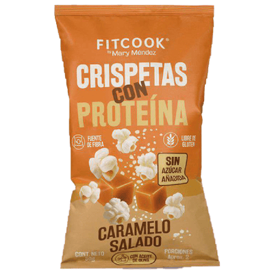 CRISPETAS CON PROTEÍNA DE CARAMELO SALADO X 50 GR - FIT COOK