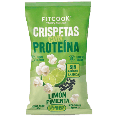CRISPETAS CON PROTEÍNA DE LIMÓN PIMIENTA X 50 GR - FIT COOK