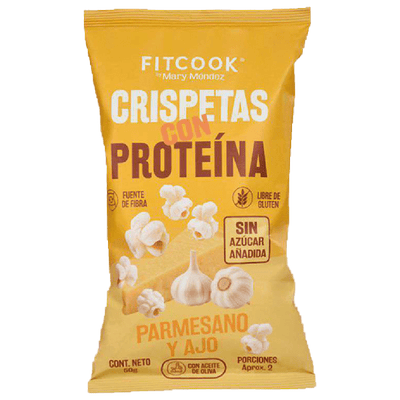 CRISPETAS CON PROTEÍNA DE PARMESANO Y AJO X 50 GR - FIT COOK
