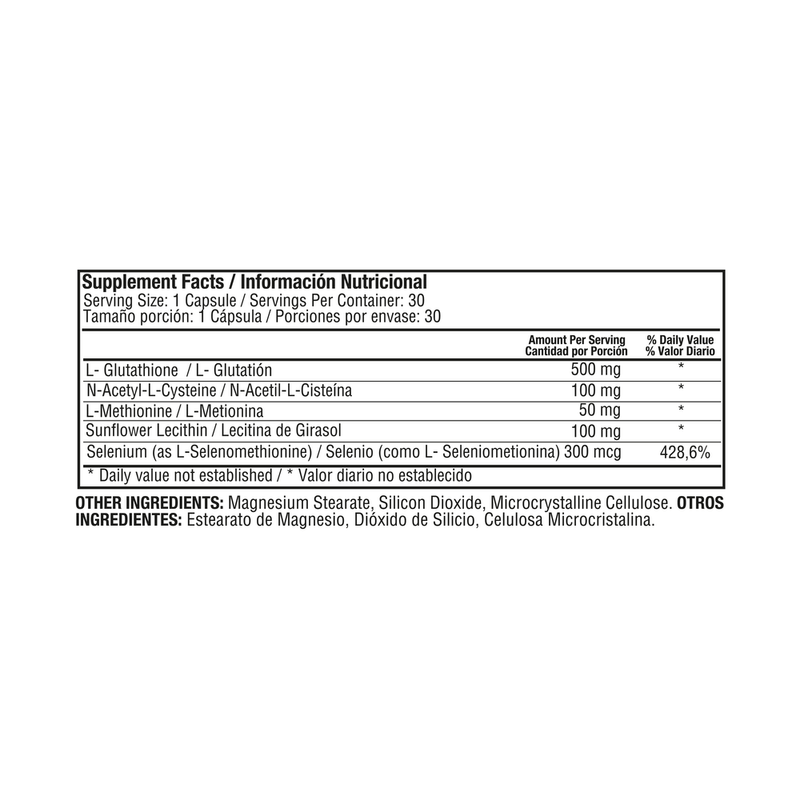 L-GLUTATHIONE 500 MG 30 CÁPSULAS – HEALTHY AMERICA