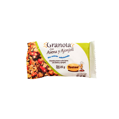 BARRA DE GRANOLA AVENA Y AJONJOLÍ SIN AZÚCAR – TOSTAO
