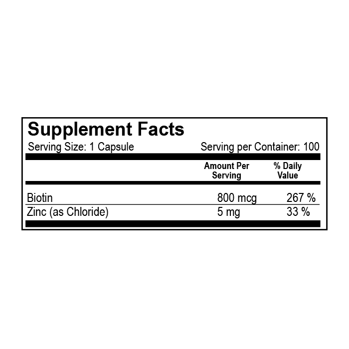 BIOTIN 800 MCG + ZINC - Natural Light