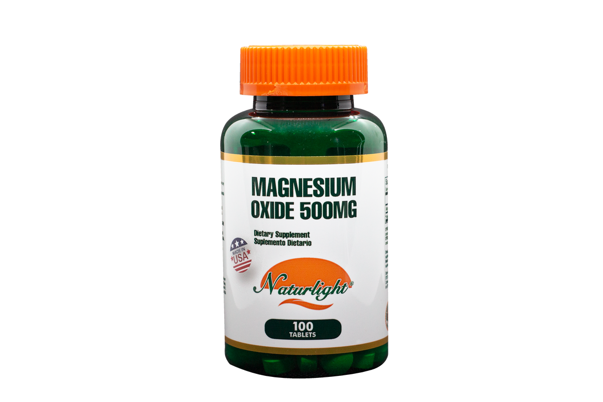 Magnesium Oxide 500 mg 100 Tabletas – Naturlight