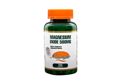 Magnesium Oxide 500 mg 100 Tabletas – Naturlight