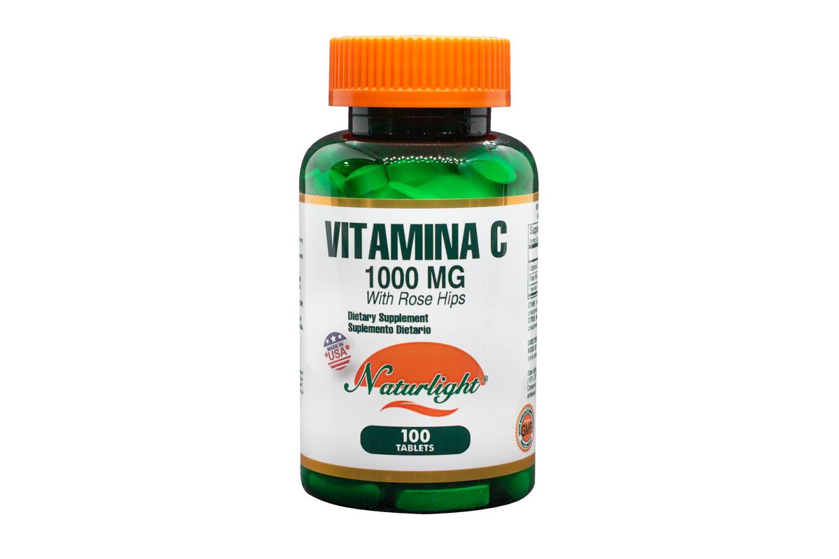 Vitamina C 1000 mg con Rose Hips 100 und – Naturlight