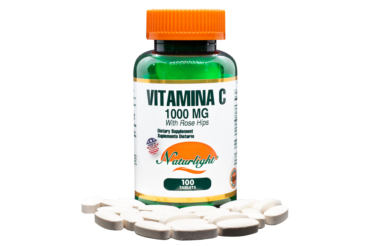 Vitamina C 1000 mg con Rose Hips 100 und – Naturlight