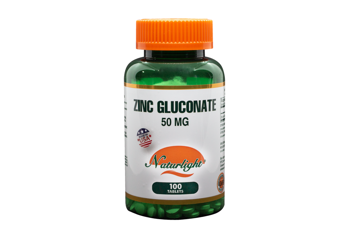 Zinc Gluconate 50 mg 100 Tabletas – Naturlight